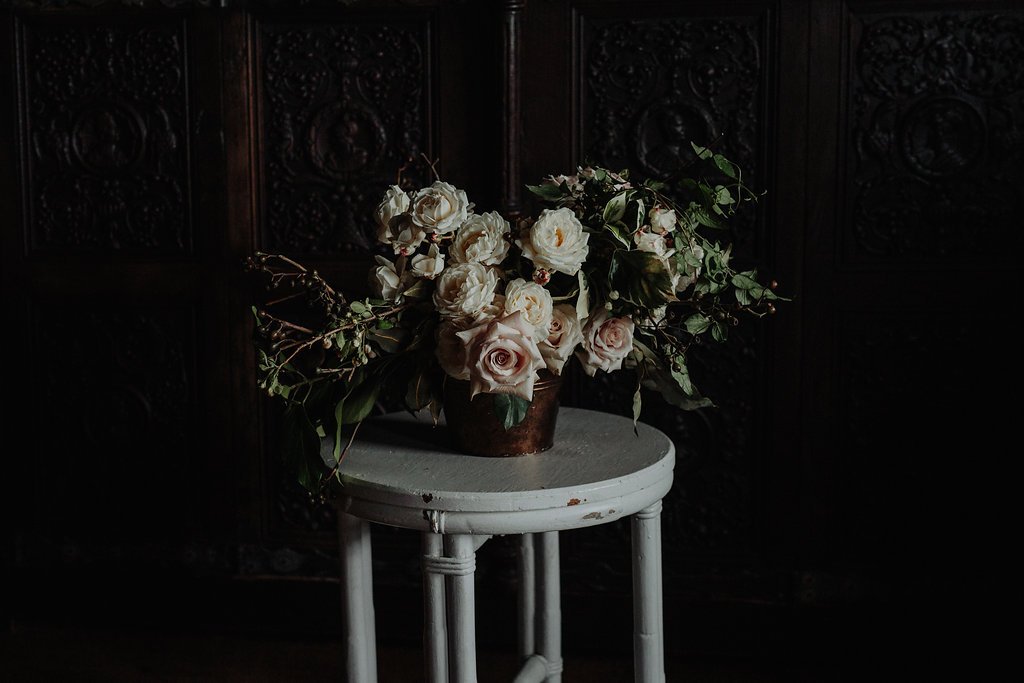 by Nectar and Root, Vermont wedding florist at the Inn at Shelburne Farms in Shelburne, Vermont.